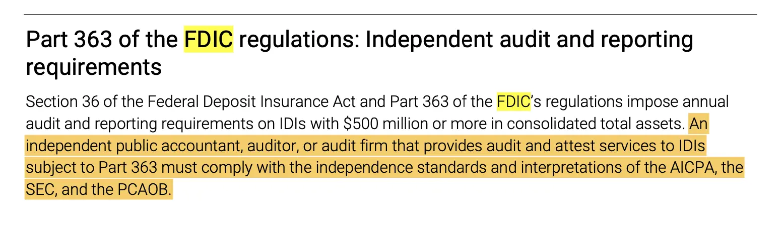 fdic auditor independence requirements - Are auditors required to be independent