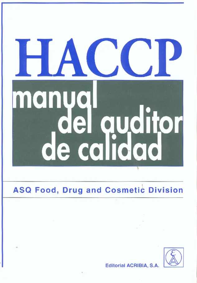 haccp manual del auditor certificado reseña - Cómo certificarse HACCP