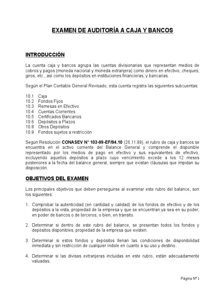 ejercicio de auditoria de disponibilidades en moneda extranjera - Cómo debe evaluarse el efectivo en moneda extranjera