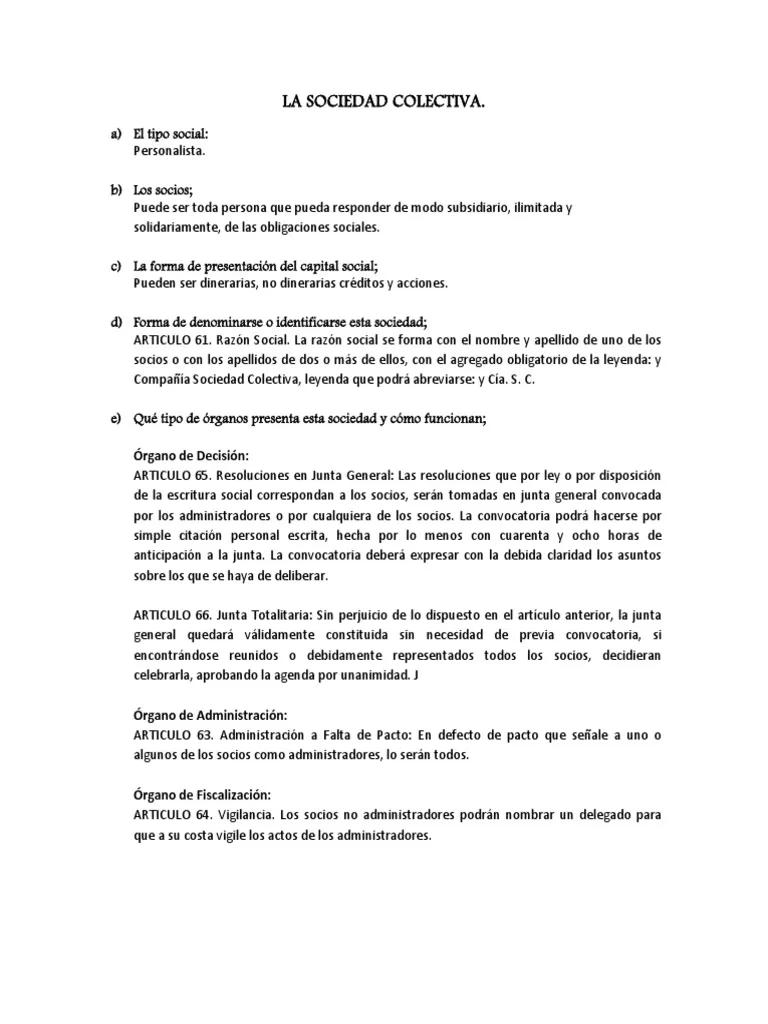 la organizacion de la fiscalizacion de una sociedad colectiva - Cómo es el funcionamiento de una sociedad colectiva