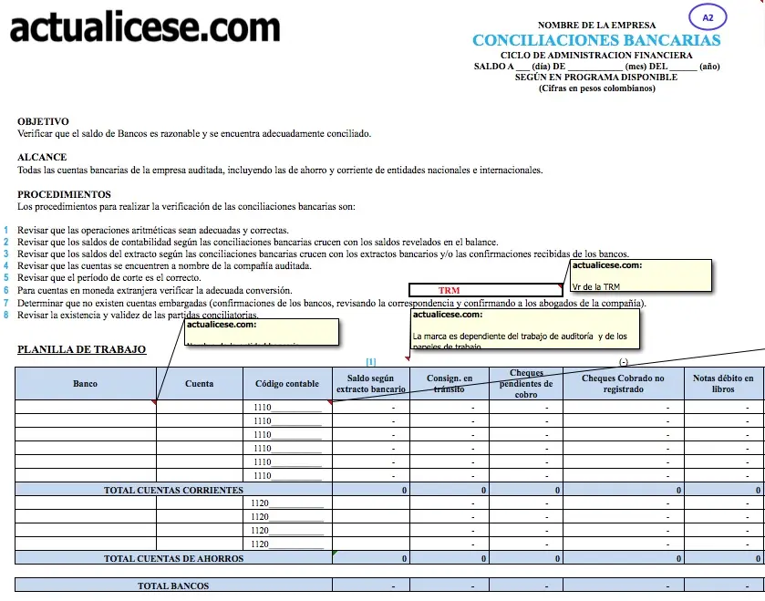 modelo de informe de auditoria de conciliacion bancaria - Cómo hacer una auditoría de conciliación bancaria