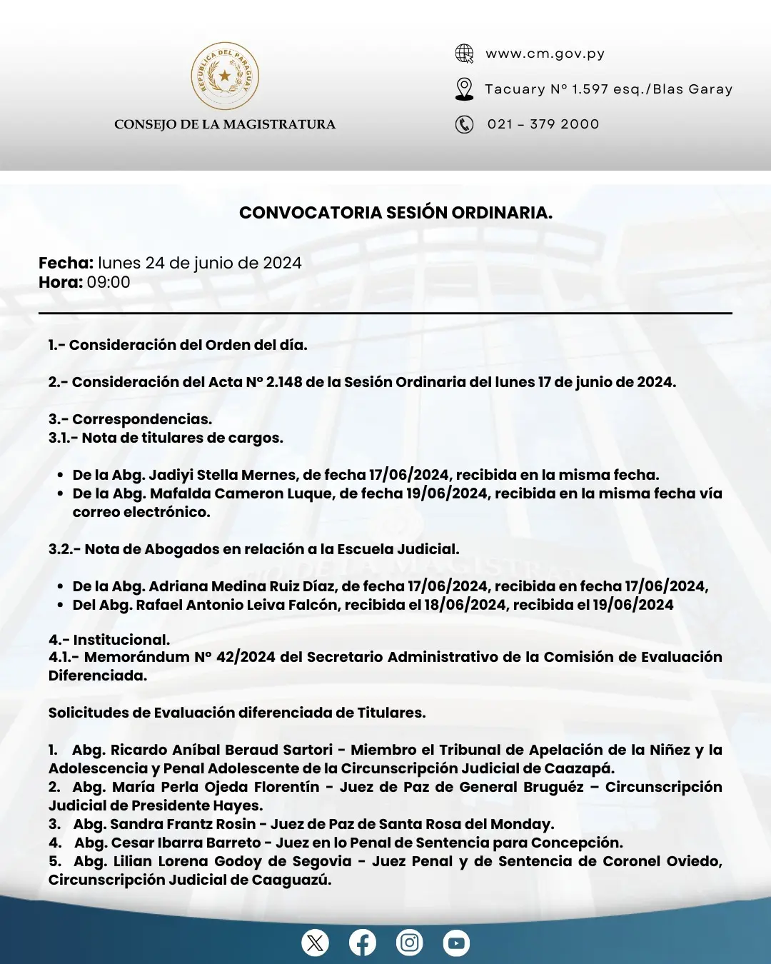 convocatoria para reclamar auditoria consejo de la magistratura - Cómo hacer una denuncia al Consejo de la Magistratura