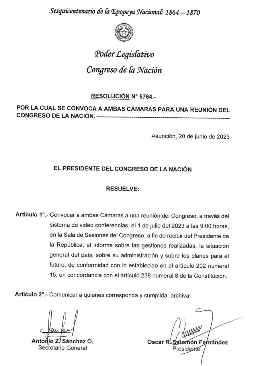resultado convocatoria auditoria para senado paraguay - Cómo ingresan los senadores en Paraguay