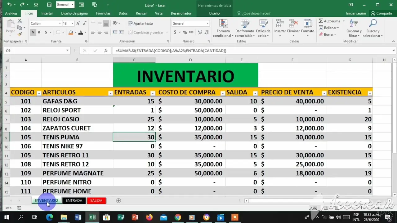 auditoria de inventarios excel - Cómo puedo hacer un control de inventario en Excel