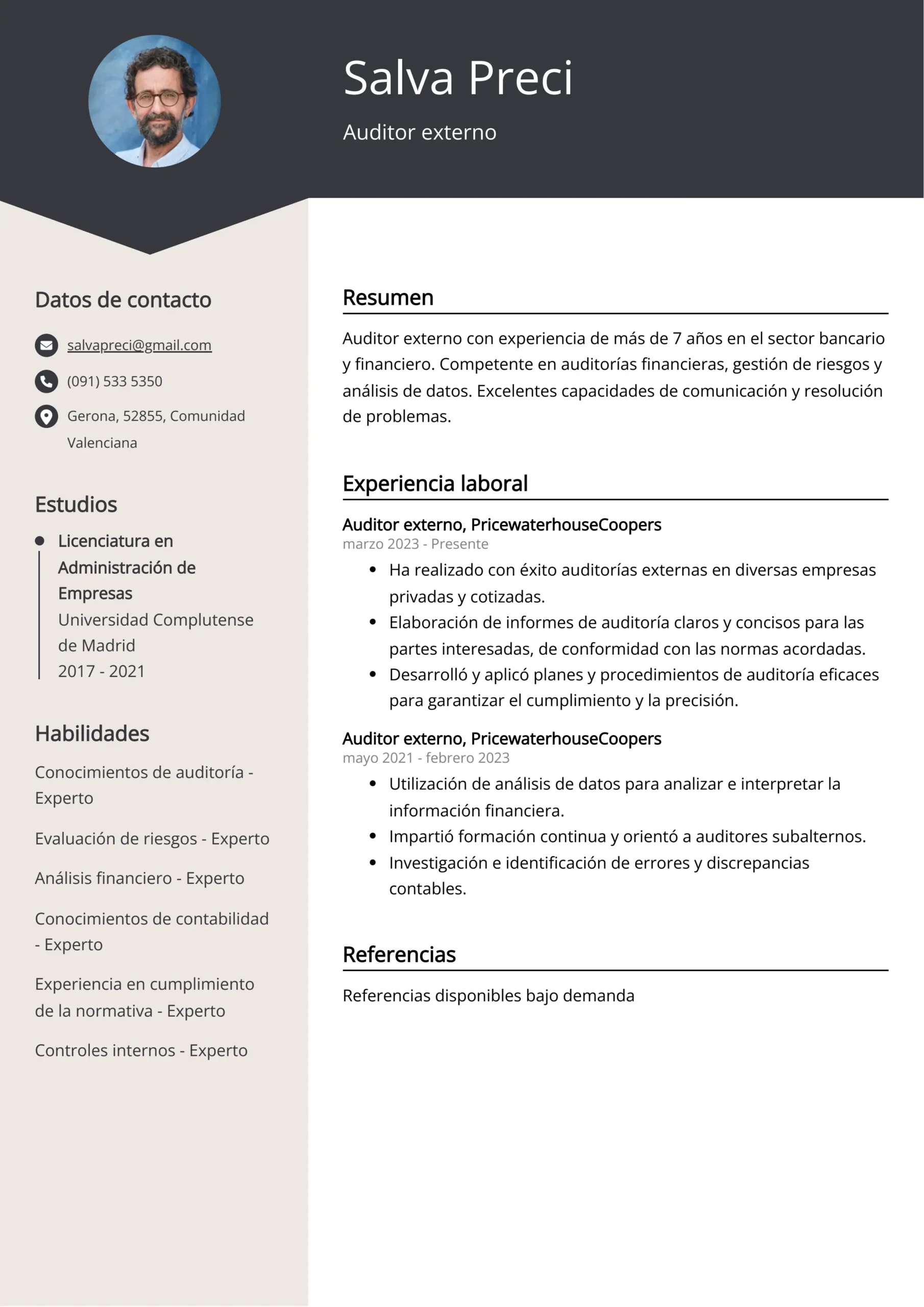 curriculum vitae auditoria - Cómo redactar un currículum para trabajos de auditoría