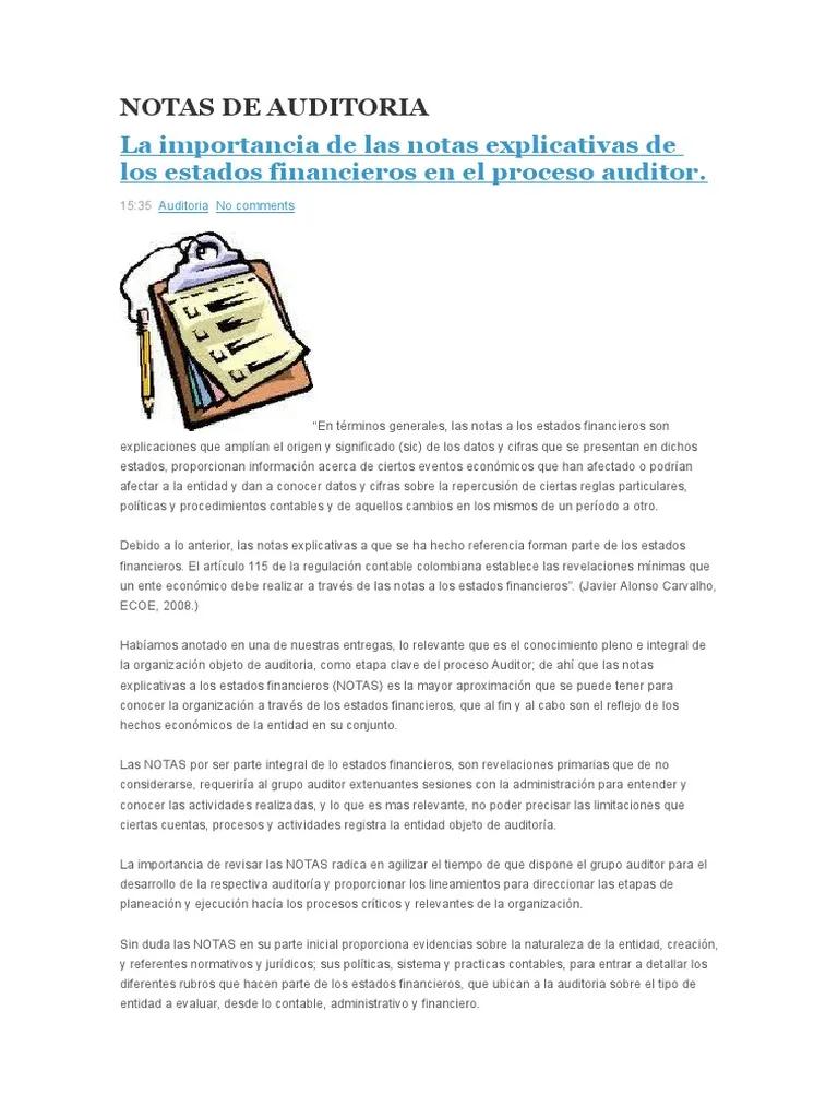 Modelo de Notas para Auditar un Solo Estado Contable: Tutorial Completa - Cómo se clasifican las notas a los estados financieros modelo de notas para auditar un solo estado contable - Cómo se clasifican las notas a los estados financieros