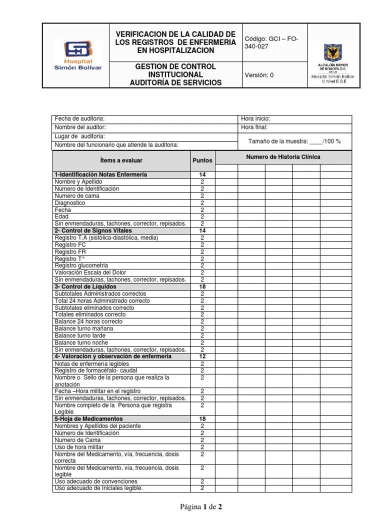 plantillas para auditoria de enfermeria - Cómo se realiza un reporte de enfermería