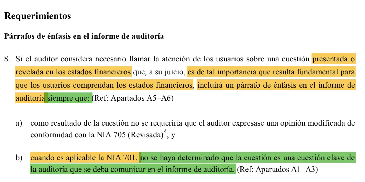 ejemplos de parrafos de enfasis en el informe de auditoria - Cuál es el énfasis de la materia en un informe de auditoría