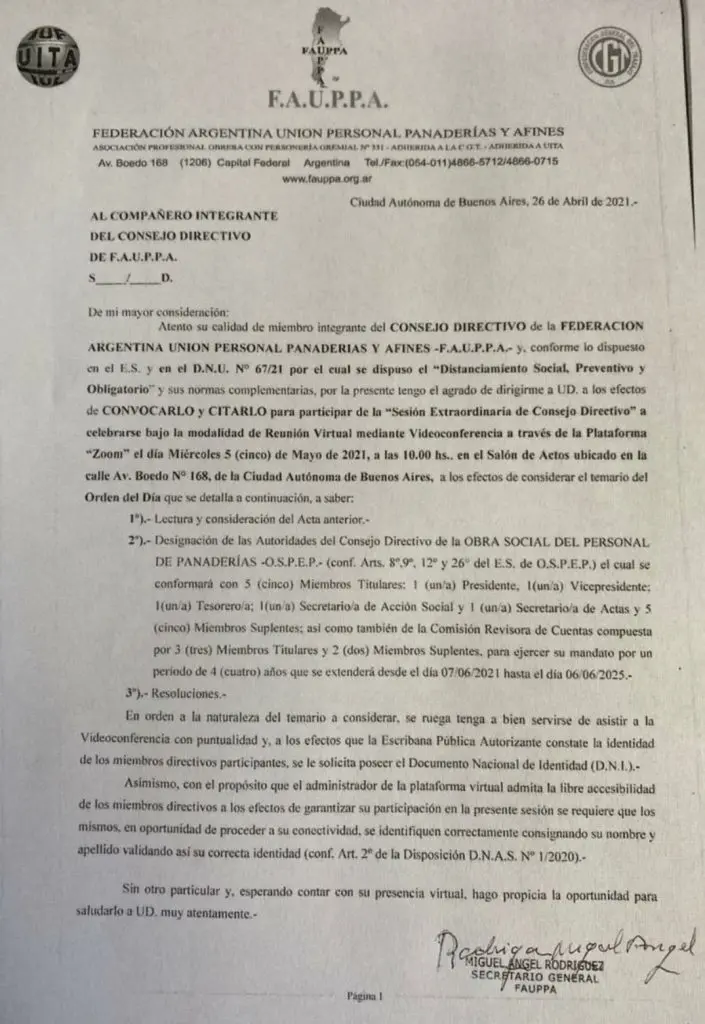 auditoria de obra social sindicato de panaderos - Cuál es el gremio de panaderos