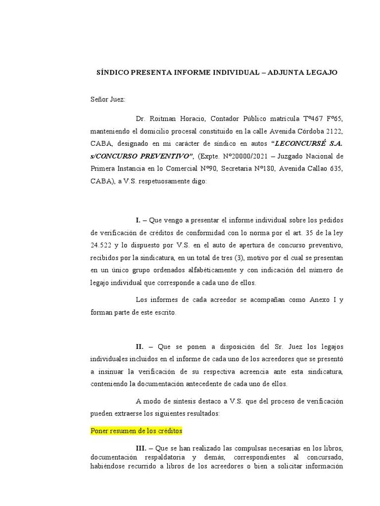 el informe del auditor y el concurso preventivo - Cuál es el objetivo del concurso preventivo