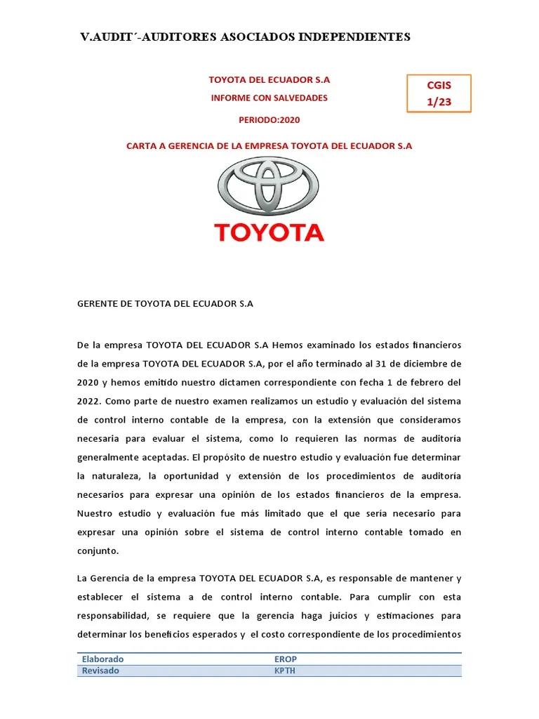 auditoria interna de higiene y seguridad en toyota - Cuál es el sistema de calidad de Toyota