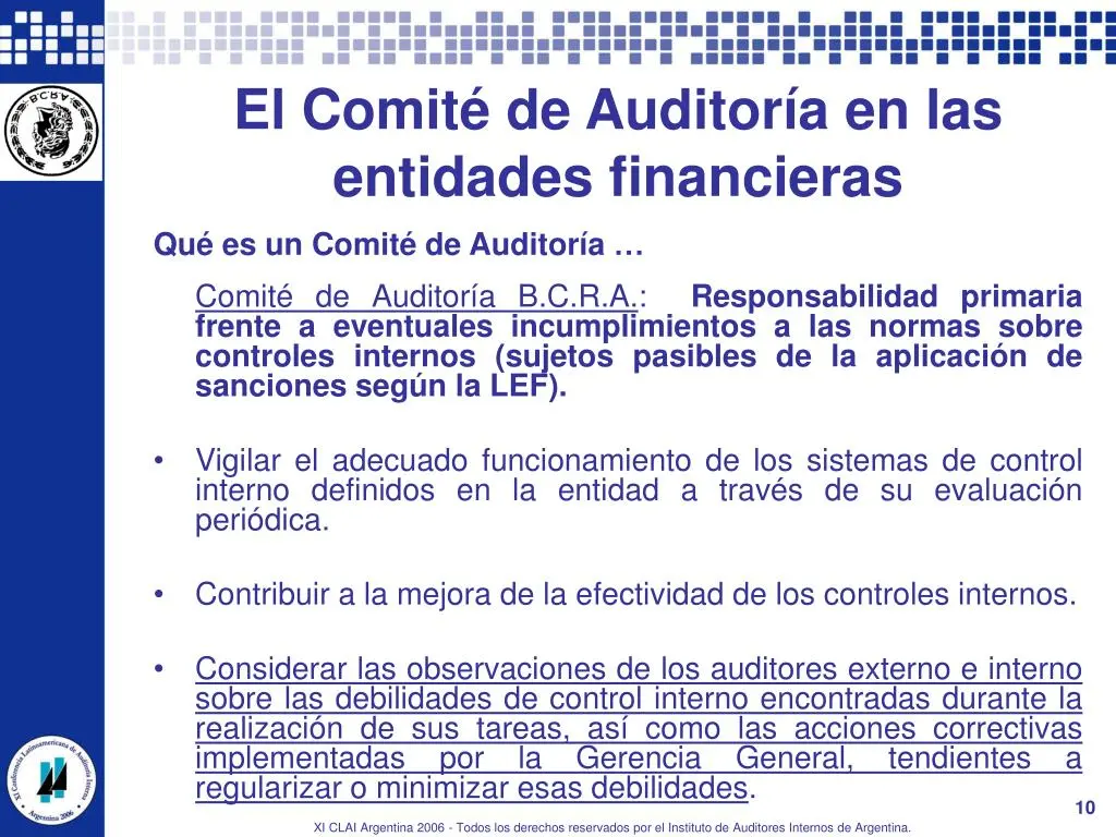comite de auditoria bcra - Cuál es la importancia del Comité de auditoría