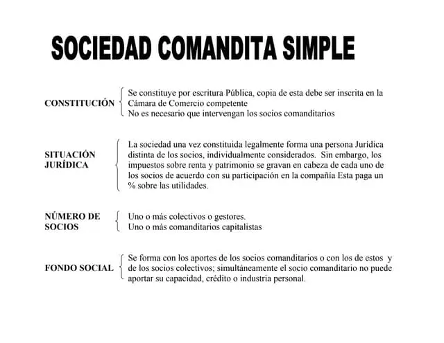 sociedad comandita simple fiscalizacion y control - Cuáles son las características de la sociedad en comandita simple