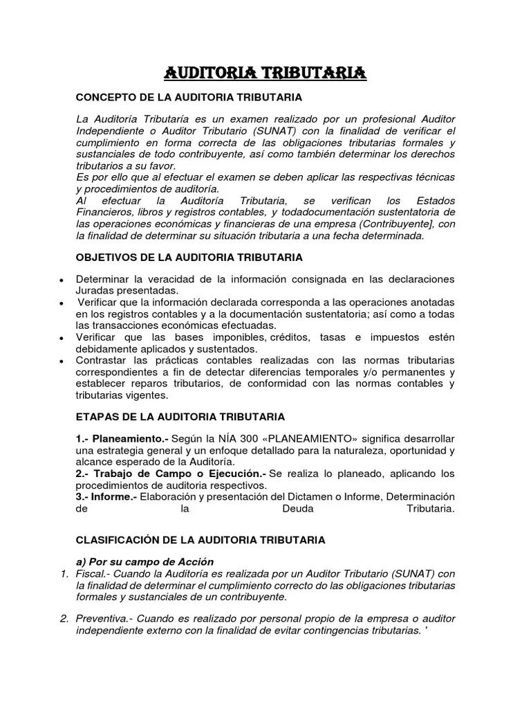 auditoria tributaria ejemplo - Cuáles son las fases de la auditoría tributaria