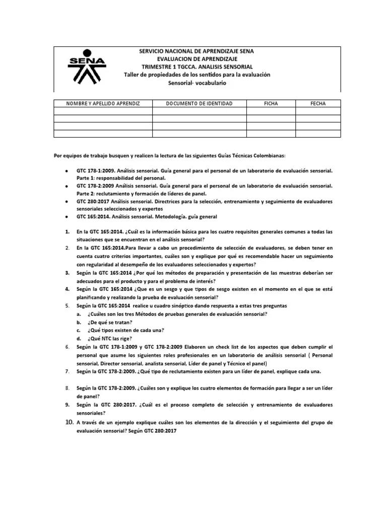 evaluacion sensorial pre requisito auditoria - Cuáles son los elementos principales de una prueba sensorial