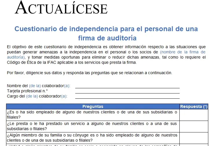 independencia del auditor en colombia - Cuándo nace la auditoría en Colombia