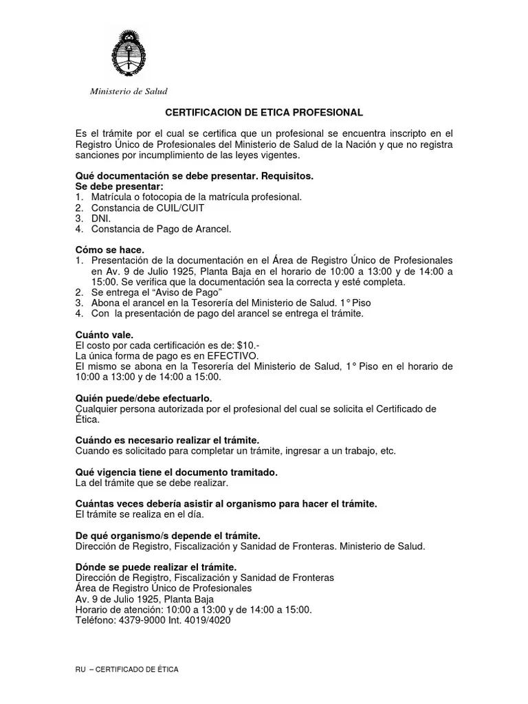 fiscalizacion sanitaria chaco certificado de ética y antecedentes - Cuánto tarda el certificado de ética por TAD