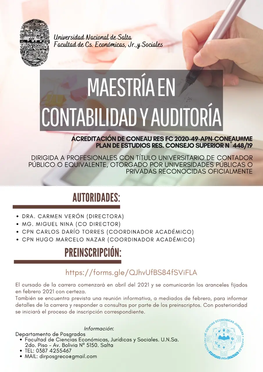 maestria en contabilidad y auditoria unne - Qué carreras hay en la UNNE de Corrientes