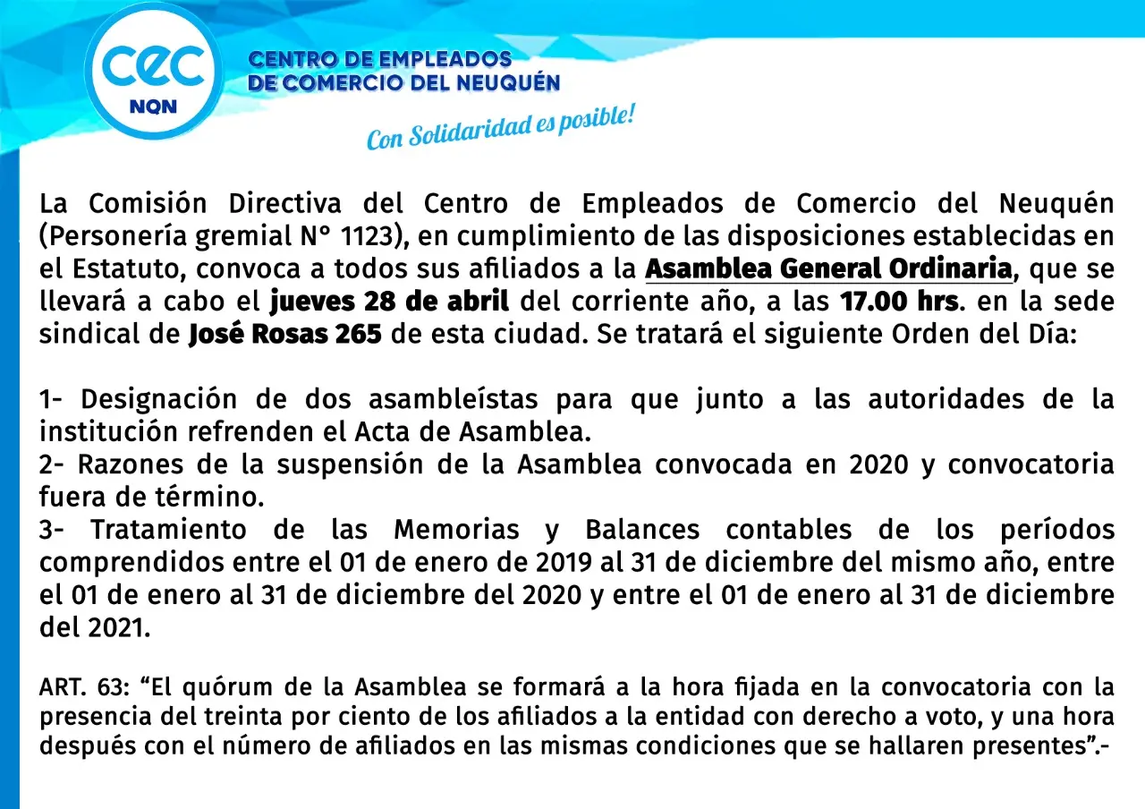 fiscalizacion centro empleado de comercio - Qué es el Art 100 CCT 130 75