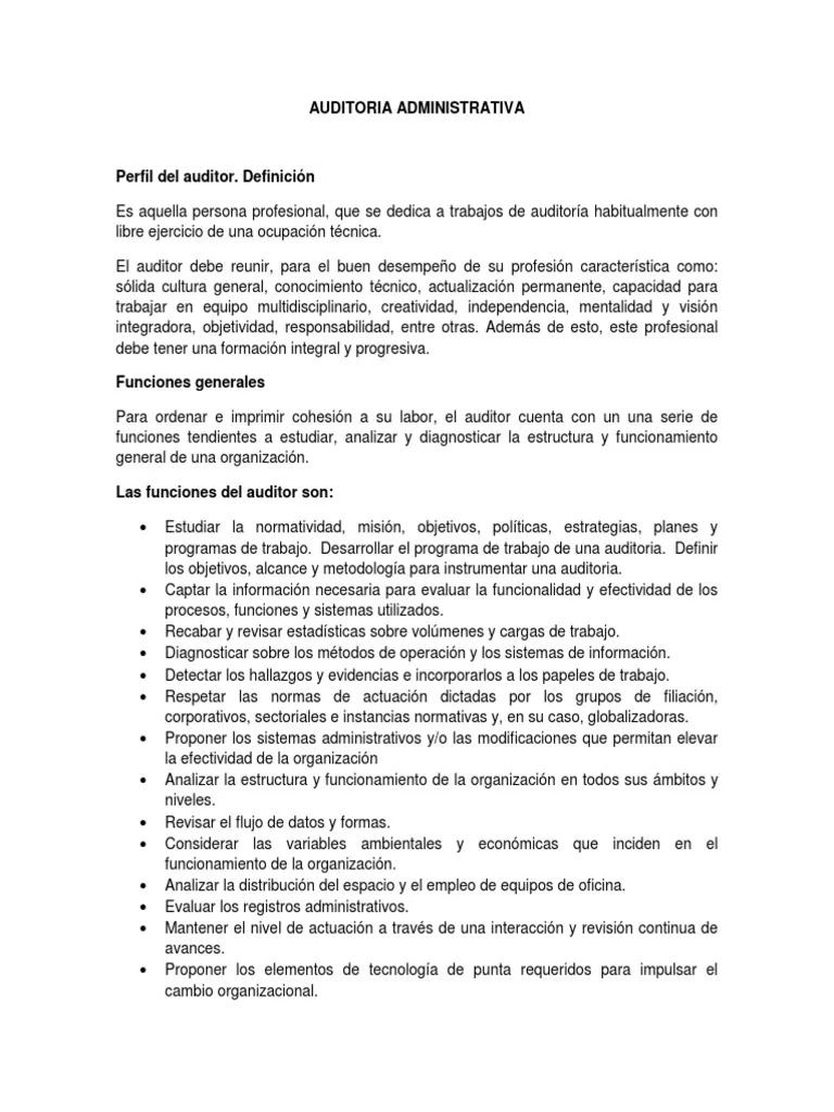 perfil del auditor administrativo moderno - Qué es el auditor moderno