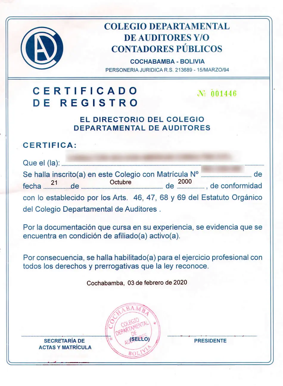 certificaciòn literal del auditor en cepba - Qué es el certificado literal
