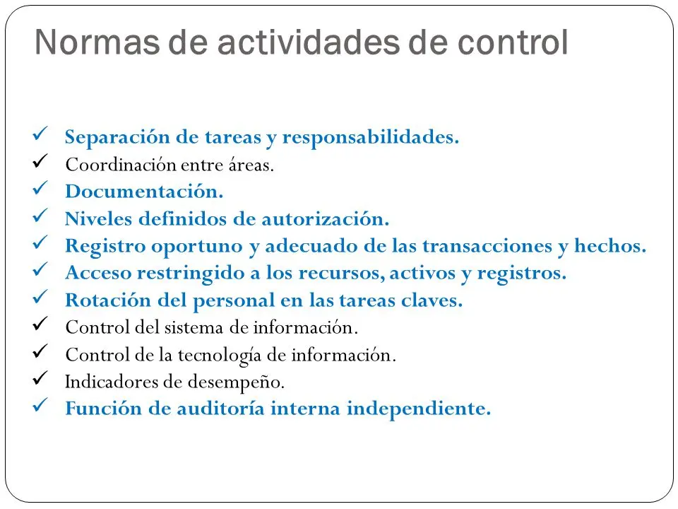 concepto de actividades de control en auditoria - Qué es el control de las actividades
