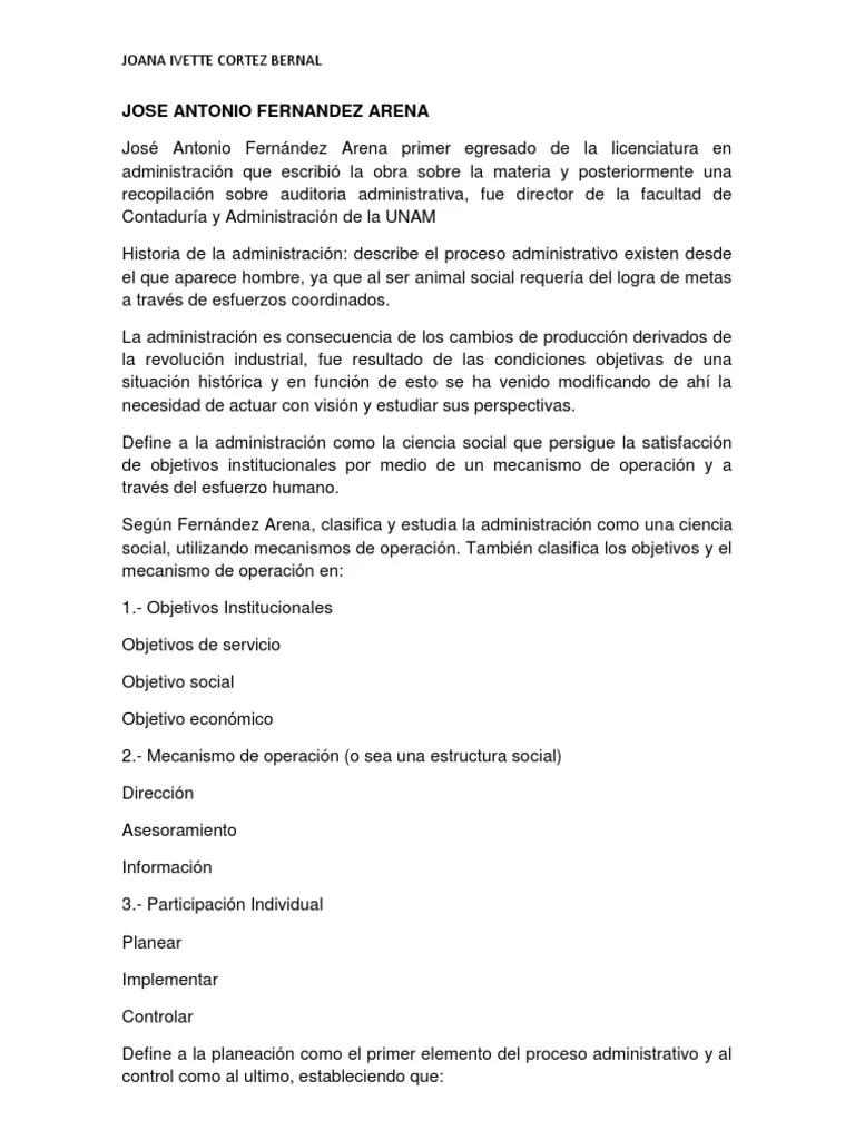 concepto de auditoria administrativa jose antonio fernandez arena - Qué es la administración según Jose a Fernández Arenas