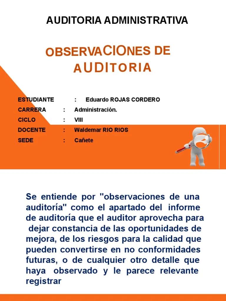 observaciones de una auditoria administrativa - Qué es la observacion administrativa