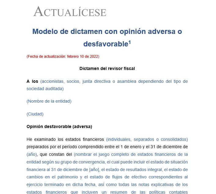 opinion adversa en auditoria - Qué es la opinión adversa o negativa