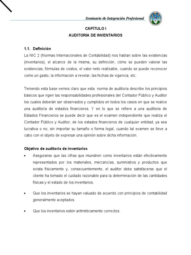 la toma de inventario de mercaderia permite al auditor - Qué es la toma de inventarios