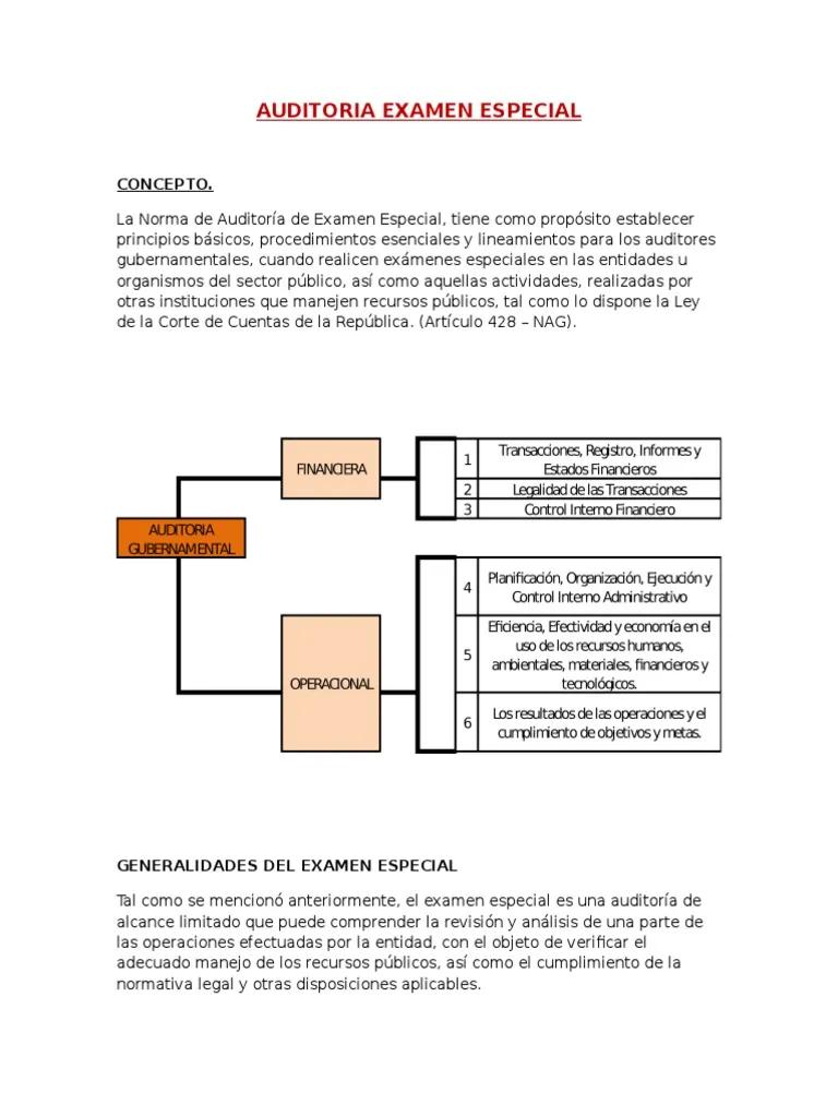 en que consiste la auditoria de examen especial - Qué es un examen especial de auditoría