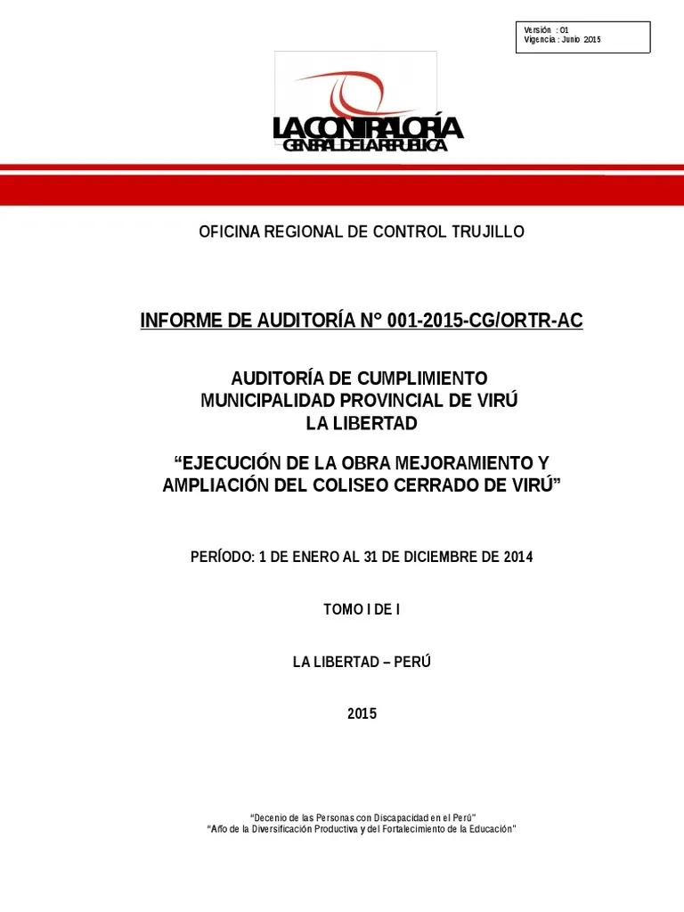 informe de auditoria contraloria - Qué es un informe de auditoría Contraloria General de la Republica