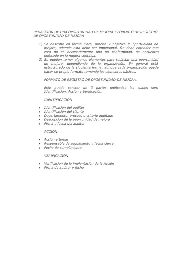 oportunidad de mejora en auditoria - Qué es una no conformidad y oportunidad de mejora
