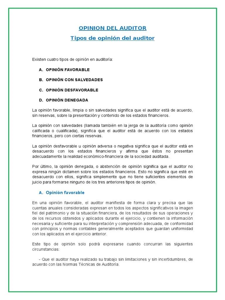 opinion calificada auditoria ejemplos - Qué es una opinión con salvedades opinión calificada o cualificada