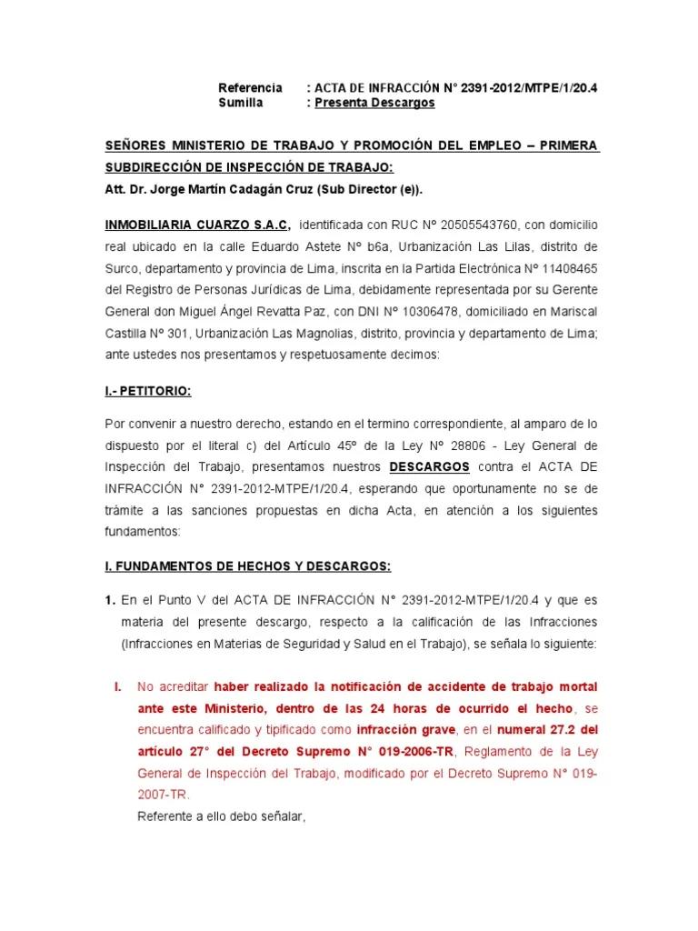 descargo ministerio de trabajo fiscalizacion - Que fiscaliza el Ministerio del trabajo