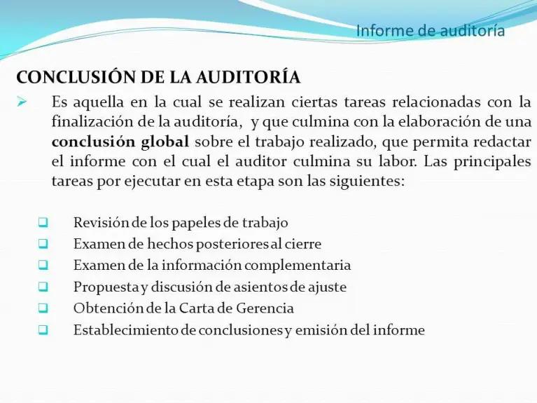 conclusion desempeño como auditor sindio y consultor - Que le permite al auditor alcanzar conclusiones razonables en las que basar su opinión