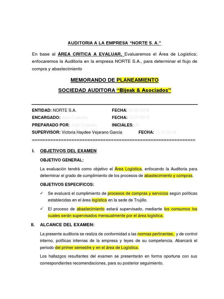 auditoria logistica ejemplo - Que se audita en logística