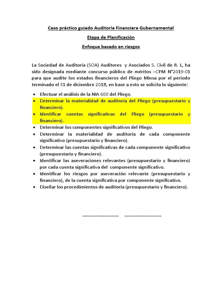 auditoria gubernamental ejemplo practico - Que se entiende por auditoría gubernamental