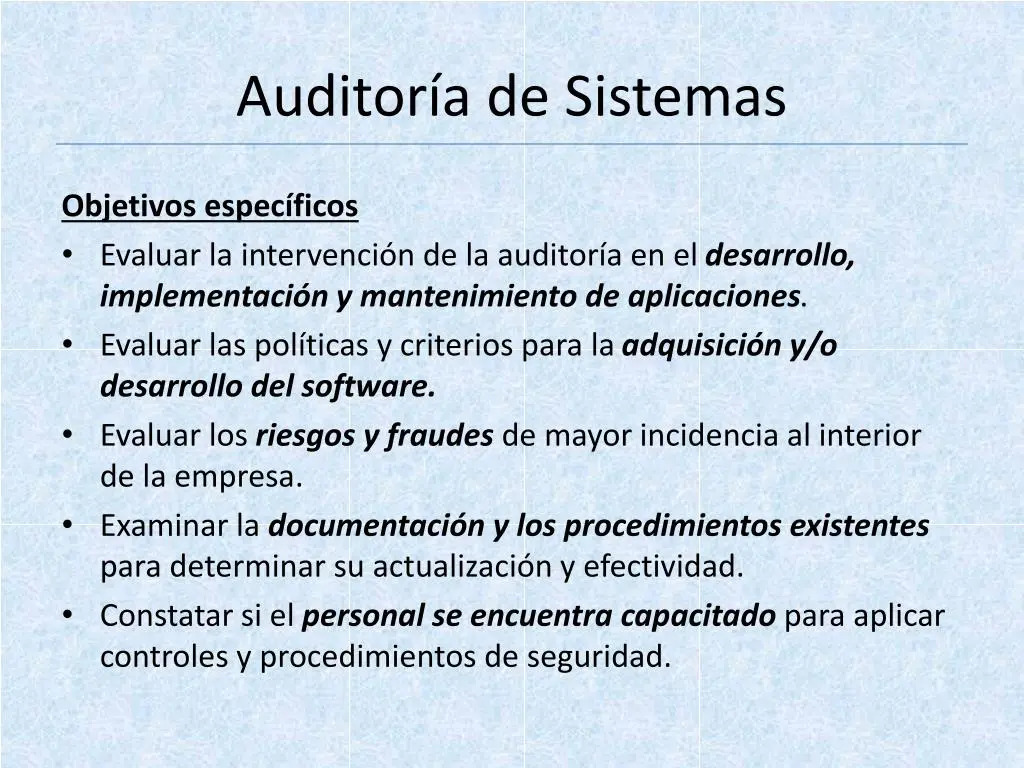 objetivos especificos de una auditoria - Qué se pone en un objetivo específico