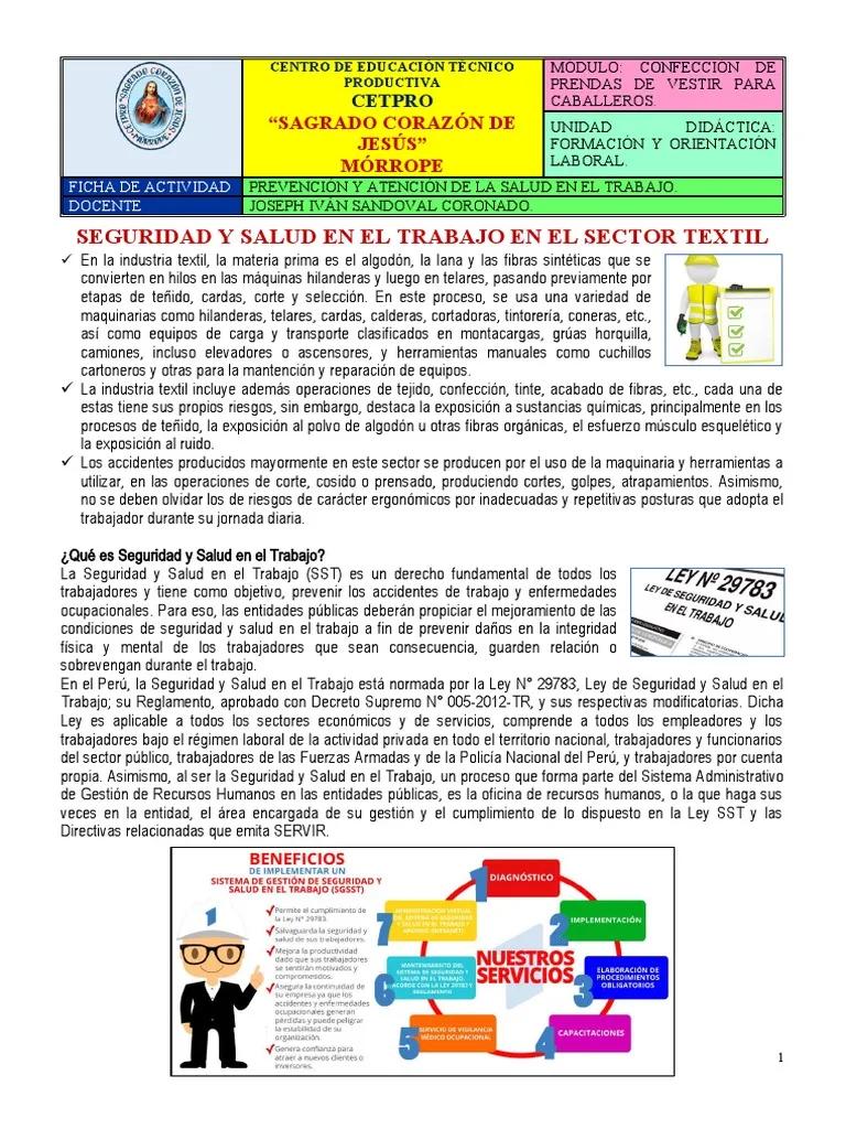 auditoria taller textil seguridad de higiene - Qué seguridad se debe tener en un taller de costura