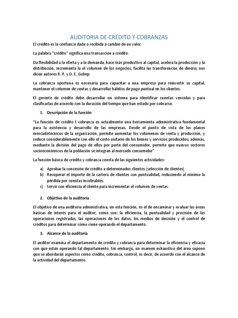 auditoria para aprobacion de créditos - Qué significa auditoría en un informe crediticio