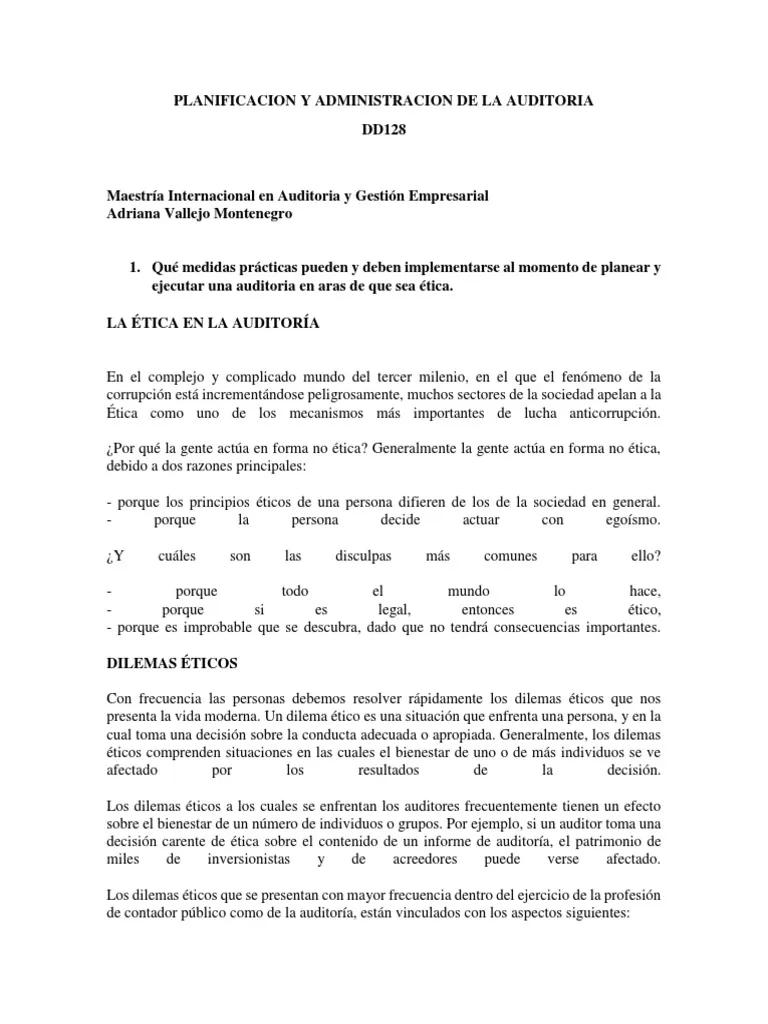 ejemplo de etica profesional de un auditor - Qué son acciones éticas ejemplos