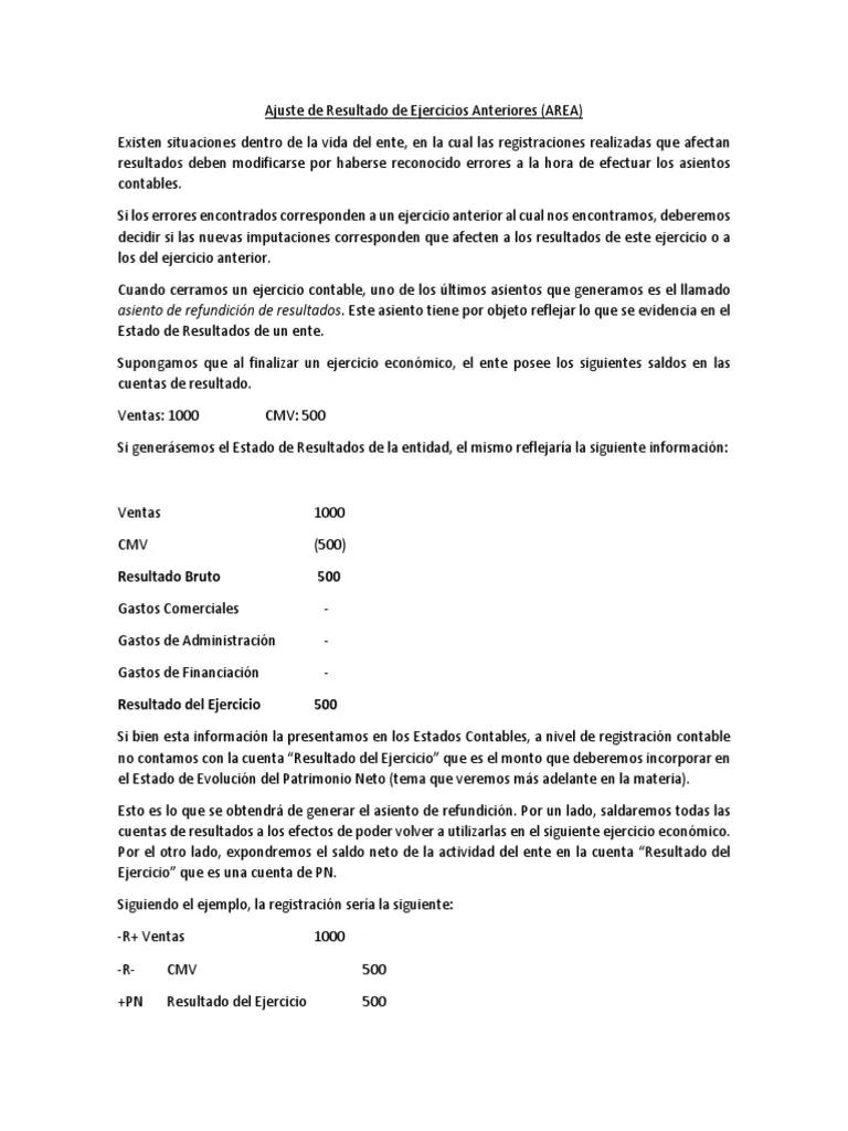 informe de auditoria con ajuste de resultados ejercicio anterior - Qué son los ajustes de resultados de ejercicios anteriores