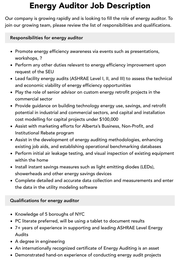 energy auditor jobs - What is the demand for energy auditors
