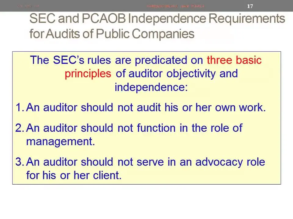 sec auditor independence rules - What is the SEC rule on auditor independence